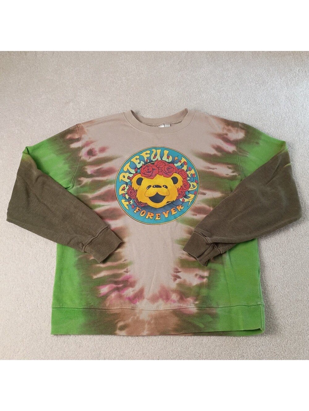Grateful Dead Crewneck Sweatshirt Pullover Tie Dye Bear Forever Band Women S